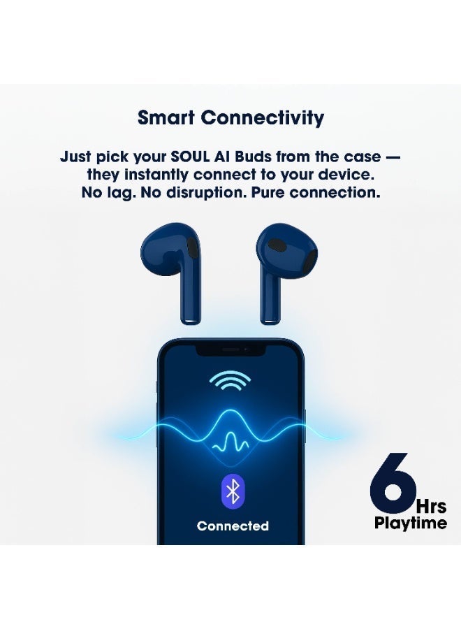 Xcell سماعات الأذن الذكية Xcell SOUL-AI – ترجمة مكالمات حية وفيديو بأكثر من 160 لغة، مساعد ذكي، ترجمة صور وصوت، صوت عالي الجودة بلوتوث 5.4، بطارية 6 ساعات، ضمان 2 سنة، لون أزرق - Image 4